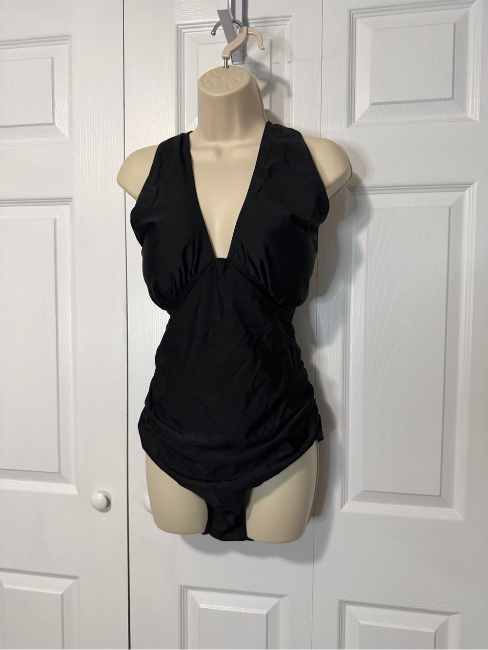 Black ruched one piece swimsuit xl